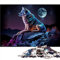 1000 Teile Puzzle Wolf und Mond Puzzle für Erwachsene Holzpuzzle Denksportaufgaben für Erwachsene （Größe 50x75cm）