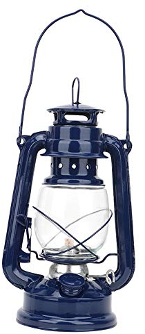 Vintage-Kerosinlampe aus Eisen, Sturmlaternen, Öllampe, Ad-Olio-Laterne, Öllampe, Party, Kneipe, Dekoration, (Blau)