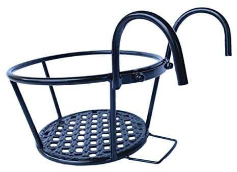 OFFSCH 1stück Abnehmbarer Blumentopf Halter Aus Schmiedeeisen Hängeregal Für Balkon Garten Und Terrasse Pflanzenständer Für Blumentöpfe Schwarz