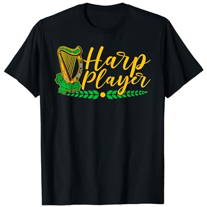 Instrument de harpe celtique à cordes pincées Harpiste Musique Irlande T-Shirt
