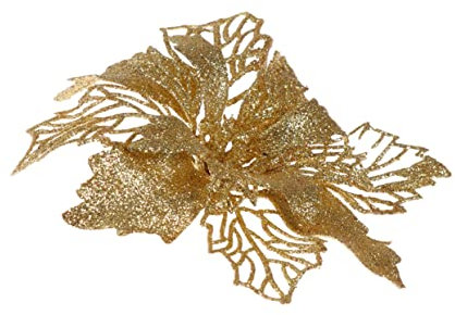 12 pezzi Stella di Natale Ornamenti per presepe Ornamenti bianchi Decorazioni per matrimoni Artificiali Para Decorazioni bianche Gliter Fiori artificiali Albero di Natale Appeso Pianta pendente