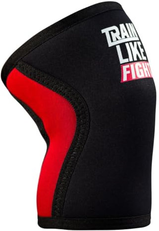 TRAINLIKEFIGHT Rodilleras Entry – Black & Red (Small)