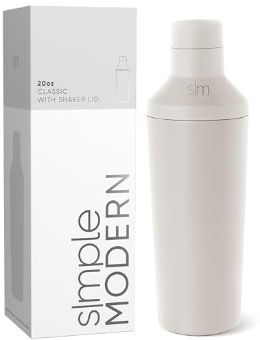 Simple Modern Cocktail-Shaker-Set mit Messbecher-Deckel | Edelstahl Boston Shaker isolierter Martini-Mixer für Mocktails | Geschenke für Männer Frauen Ihn Sie | Classic Collection | 590 ml |