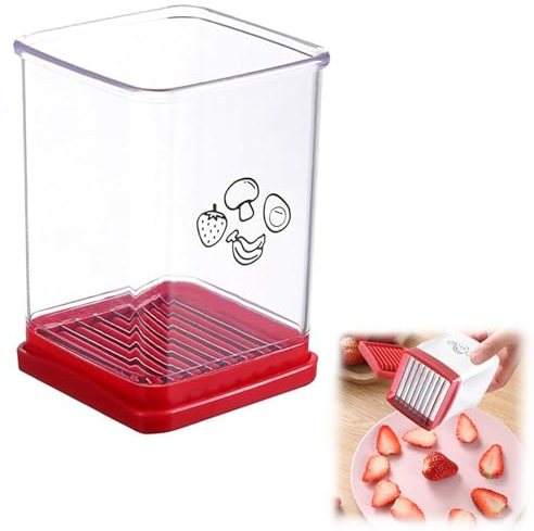 Obstschneider, Gemüseschneider, Schnellschneider mit Druckplatte, Obstschneider mit Schutzkappe und Aufbewahrung, Butterschneider Käseschneider, Eierschneider, Tassenschneider für Obst und Gemüse