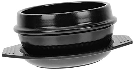 OQHAIR 1pc Korean Miso Soup Pot Stainless Steel Sauce Pan with Lid Stoneware Clay Portable Stove Burner Korean Dolsot Bowl Stoneware Bowl Korean Bowl Kitchen Cookwares Ceramic Kitchenware