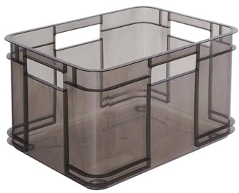 keeeper Transportbox mit Tragegriffen, Euro-Box M, 16 l, 35 x 27 x 22 cm, Bruno, Crystal Grey (Transparent)