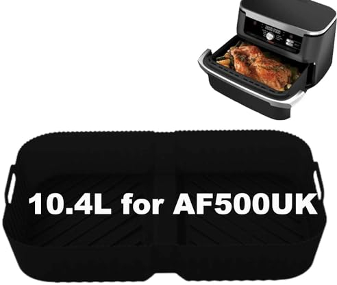 Silicone Air Fryer Liner for Ninja AF500UK AF500UKCP, Air Fryer Accessories Reusable AirFryer Silicone Liner Compatible with Ninja 10.4L