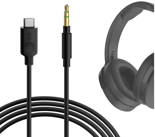 GEEKRIA USB-C Digital to Audio Cable Compatible with Skullcandy Hesh EVO/ANC/3/2, Crusher EVO/ANC 2, Riff 2 Headphones, Replacement Type-C Audio Cord (5.6ft / 1.7m)