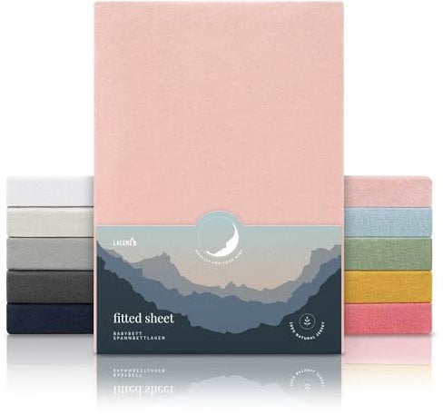 Laleni Jersey Spannbettlaken 80x160 cm Babybett 2er Set - Oeko-TEX zertifiziertes Hausbett Spannbettlaken - Kinder Hausbett Bezug 100% Baumwolle - Spannbettlaken Hausbett - Baby Bettwäsche in Rosa