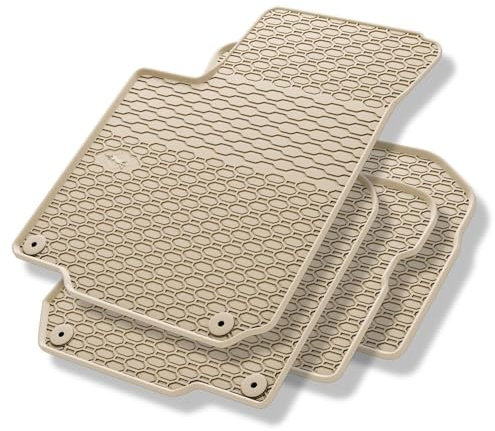 Mossa - Gummifußmatten Auto kompatibel mit VW Volkswagen New Beetle Hatchback, Cabriolet (1998-2010) beige Gummimatten Gummi Fußmatten