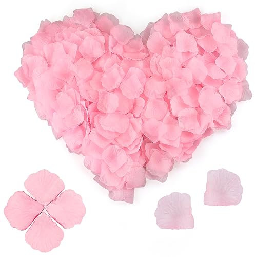 RESTALLADNWEST 1200pcs Pink Silk Artificial Rose Petals for Bedroom, Wedding, Valentine's Day, Baby Shower, Realistic/Lifelike Style