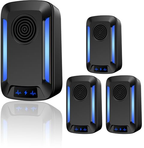 Kerizher Ultrasonic Pest Repeller, Plug In Ultrasonic Mosquito Repellent, Mice Repellent, Rat, Pest Control for Cockroach, Spider, Flies, Rodent (ABS-Black)