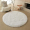 Jyswx Shaggy Teppich Rund Wohnzimmer - Hochflor Flauschig Teppiche Waschbar - Moderner Langflor Teppich für Wohnzimmer, Schlafzimmer, Kinderzimmer, Durchmesser: 140 cm, Farbe: Weiß