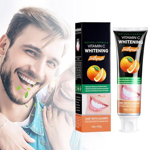 Vitaminc C Fluoridfreie Zahnpasta Nano-Hydroxylapa, hilft zu remineralisieren, geeignet für empfindliche Zähne, Aufhellung – für Erwachsene, Kinder Mundpflege – Orangencreme-Geschmack