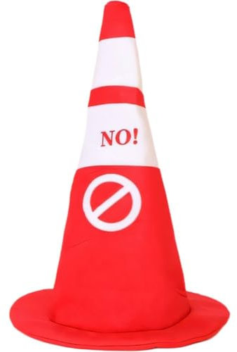 Tsffae 3D-plüsch-verkehrskegelhut, Cartoon-verkehrskegel-Kopfbedeckung, Lustiger Verkehrskegel-kostüm, Straßenparty-Kopfschmuck Für Party, Cosplay, Verkleidung
