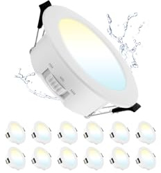 12 Unidad Ojos de Buey LED Para Techo Negro 7W 630lm Agujero Ø78-88mm | Grebeam Downlight LED Techo Empotrable IP44 30 mm de Fondo 3000K/4000K/6000K ideal para Baño, Cocina y Salón