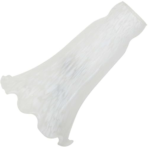 Bieye LS10 Lily Flower Lampenschirm aus geblasenem Glas, Ersatz (Weiß, Innendurchmesser 32 mm x Außendurchmesser 38.1 mm)