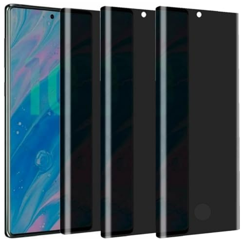 zonyee 3 Stück Sichtschutz Schutzfolie für Samsung Galaxy Note 10 Plus, Anti-Spy Displayschutzfolie, Privatsphäre Sichtschutzfolie 9H Härte Gehärtetes Glas Blickschutzfolie - Scratch Resistant