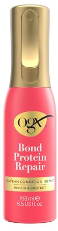 OGX Bond Protein Repair Conditioning Mist + 230° C Heat Protect, Targeted to Repair Hair Bonds, For Smooth & Strong Hair, Lightweight Formula 193ml