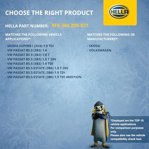 HELLA 8FK 366 200-831 Compresseur, climatisation - 7SBU16C - 12V - R 134a - PAG 46-100ml - avec embrayage magnétique/avec bague d'étanchéité/avec huile compresseur-PAG