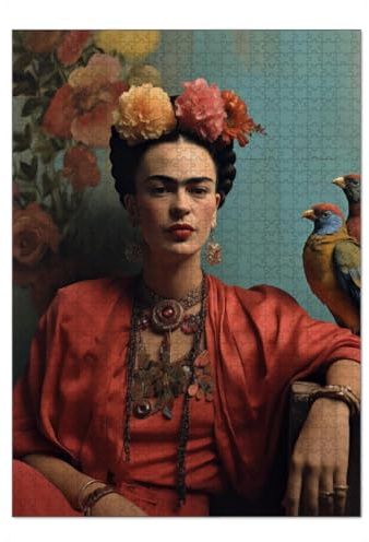 artboxONE-Puzzle XL (1000 Teile) Floral Frida Kahlo Vögel