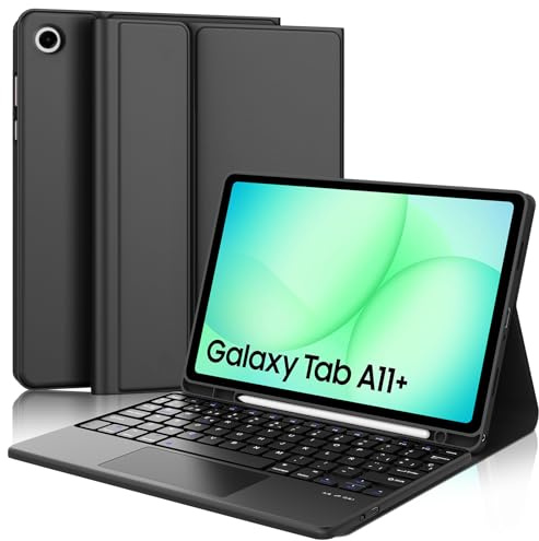 FOGARI Teclado con Touchpad para Samsung Tab A11 Plus 11 2025 | Funda Galaxy Tab A11+ con Español Ñ Bluetooth Teclado con Trackpad para Tablet Samsung A11+ Plus 11 Pulgadas 2025, Negro