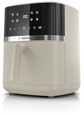Bosch Series 4 Air Fryer XL, MAF462C0GB, Satin Beige | Up to 65%* Faster Cooking, 6.1 Litre Capacity, 9 Presets, Dual Heating Elements, Defrost and Keep Warm Functions, Touchscreen