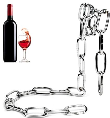 Generisch Casier à vin - Étagère flottante en fer avec chaîne à maillons - Porte-bouteille de vin créatif pour le stockage du vin, vin de table en forme de chaîne de fer