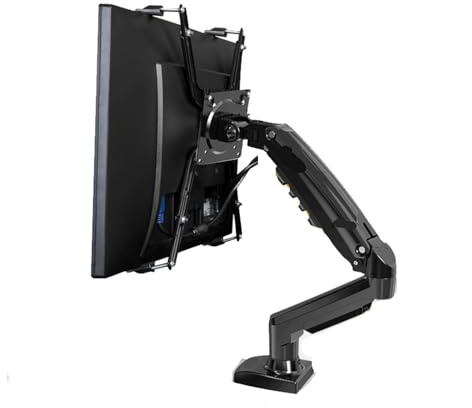 F80 FP 14 - 27 Gas Spring Computer LCD Monitor Stand with Adapter Clip for Non-Pitch Hole Screen Extension Pole 2-9 kg Swivel(VERSION 2)