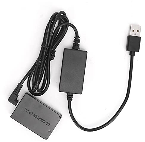 SALALIS LP-E12 Dummy Battery with USB Cable for Continuous Power Supply, Compatible with M M2 M10 M50 M100 Cameras, Lightweight and Durable Plastic, Perfect for Extended Use