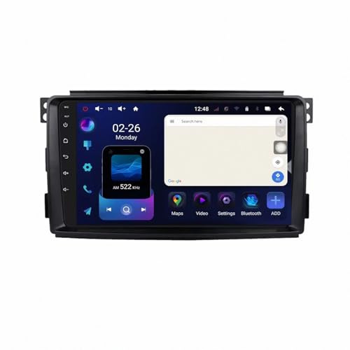 Android Autoradio con Wireless Carplay e Android Auto per Mercedes Benz Smart Fortwo 451 2010-2015 Autoradio Fm, Bluetooth, Wifi e Gps, Navigation Screen, Telecamera, 8 Nucleo 4G+64G