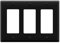 Enerlites 8833-BK - Placa de pared para interruptor decorativo GFCI Rocker, cubierta de toma de corriente, tamaño estándar de 3 bandas, color negro, hecha de plástico policarbonato irrompible, placa