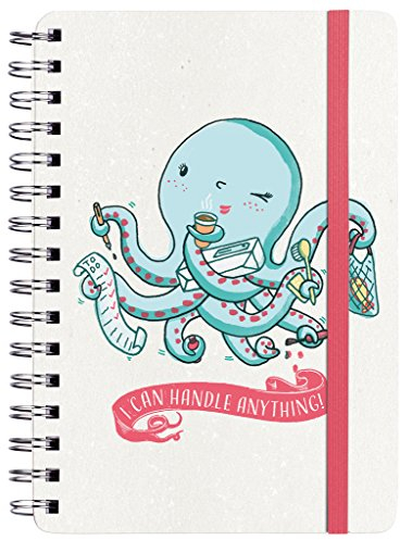 moses. 63116 Happy me Notizbuch Octopus, DIN A5, 150 Seiten liniert und blanko