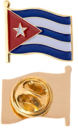 Cuba Country Enamel Made of Metal Souvenir Hat Men Women Patriotic Cuban (Waving Flag Lapel Pin)