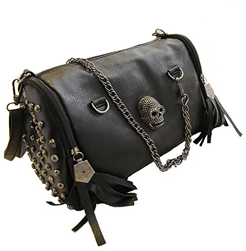 FiveloveTwo Damen Handtasche Griff Tasche Schultertaschen Shopper Umhängetaschen Punk Schädel Geldbörse Handtasche, Schädel, 5