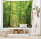 ABAKUHAUS Wald Wandteppich und Tagesdecke, Laub Wald Sommer aus Weiches Mikrofaser Stoff Waschbar ohne Verblassen Digitaldruck, 230 x 140 cm, Grün Kamel