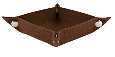 Oblique Unique® Filzschale mit Druckknöpfen als Schlüsselablage Ablage für Kleingeld Smartphone DIY Deko Schale Box - Farbe wählbar (Braun)