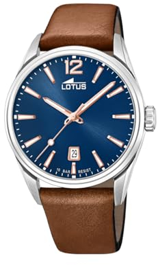 LOTUS Montre pour Homme 18693/2 Chrono Boîtier en Acier Inoxydable Gris Bracelet en Cuir Marron