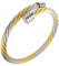 555Jewelry Armreif für Damen und Herren, 2 Farbtöne, verstellbar, verdreht, goldfarben und silberfarben