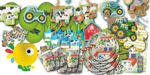 ORDENO Bauernhof Kindergeburtstag XXL - Partydeko & Partygeschirr im Sparset