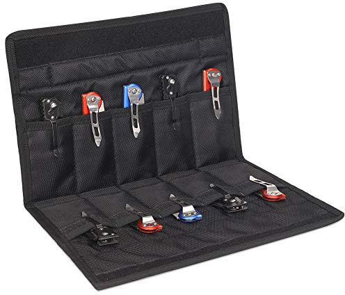 CHENGDE Knife Display Case for 10 Pocket Knives, Folding Knife Storage Organizer, Knives Collection Pouch for Survival, Outdoor