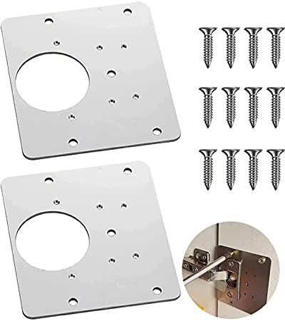 Scharnier Reparatur Artefakt , Reparatur Halterungen Platten Einfache Installation mit 12 Schrauben , für Holz, Möbel, Regale, Kabine (2 PCS)