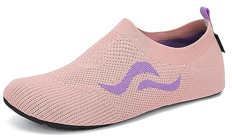 SAGUARO Hausschuhe Damen Herren Leicht Hüttenschuhe Atmungsaktiv Rutschfest Flache Pantoffeln Bequem Weich Flexibel Schlappen Home Cozy Geschlossene Slippers, Rosa 40/41 EU