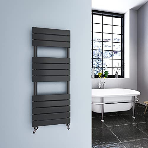 Heated Towel Rail Radiator for Bathroom Flat Panel Ladder Anthracite Designer Central Heating RADS 1200X450mm