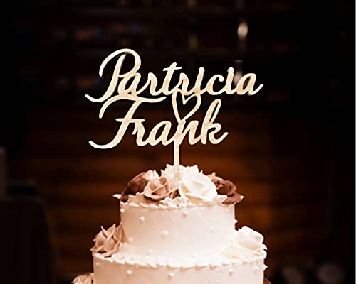 Cake Topper mit Namen Hochzeit Personalisierte aus Holz Hochzeitstorte Hochzeit Tortenfigur personalisiert mit Namen Tortenstecker Topper Jubiläum Wedding Custom