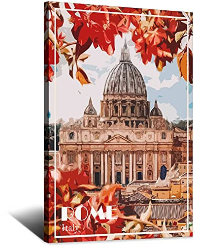 Rom Italy Vintage Reiseposter Schloss Dekorative Poster Modern Schlafzimmer Leinwand Kunst Poster Bild Gemälde Poster Wanddeko Kunst Geschenk