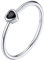 Silvora Schlichter Zirkonia Schwanzring Sterling Silber 925 Zirkonia Ring mit Herz Schwarzer Zirkon im Facetten Design Stapelbarer Damen Ring für Mode-Accessoires Ringgröße 47（14.8） in Silber