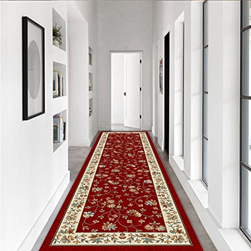 Läufer Teppich Flur rutschfest Vintage rote Läufer Teppich für Flur 60cm 70 cm 80 cm 100 cm breite, küche teppich läufer länge 100 cm 1,5 mt 2m 250 cm 300 cm 4m 5m 6m Bodenmatte ( Size : 70x450cm )