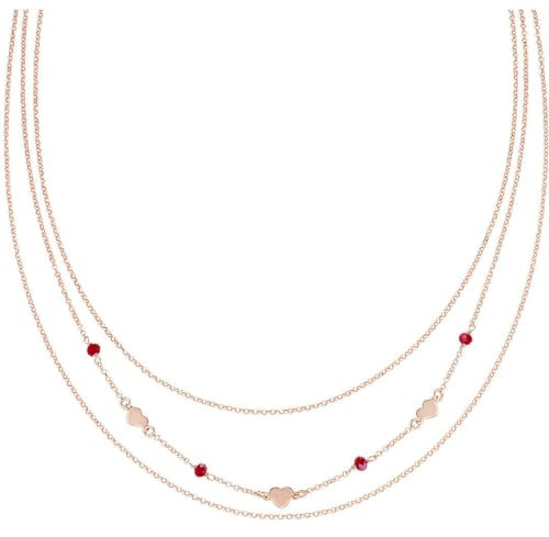 Amen Collana a Tre Fili Donna Argento 925 PVD Rose Gold CLANCURR3