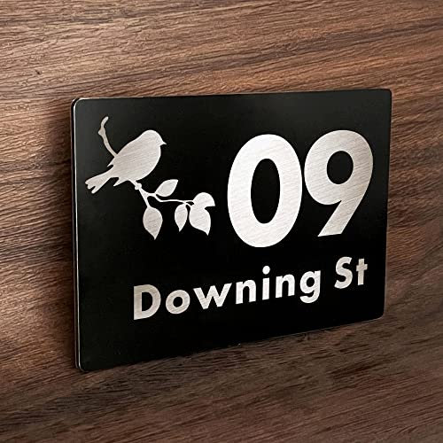 House Sign Plaque Laser Engraved Door Number Personalised Door Sign House Sign Address Numbers Plaques Door Name House Number Plaques Signs Plaques Gate Sign House Number Plaques Bird